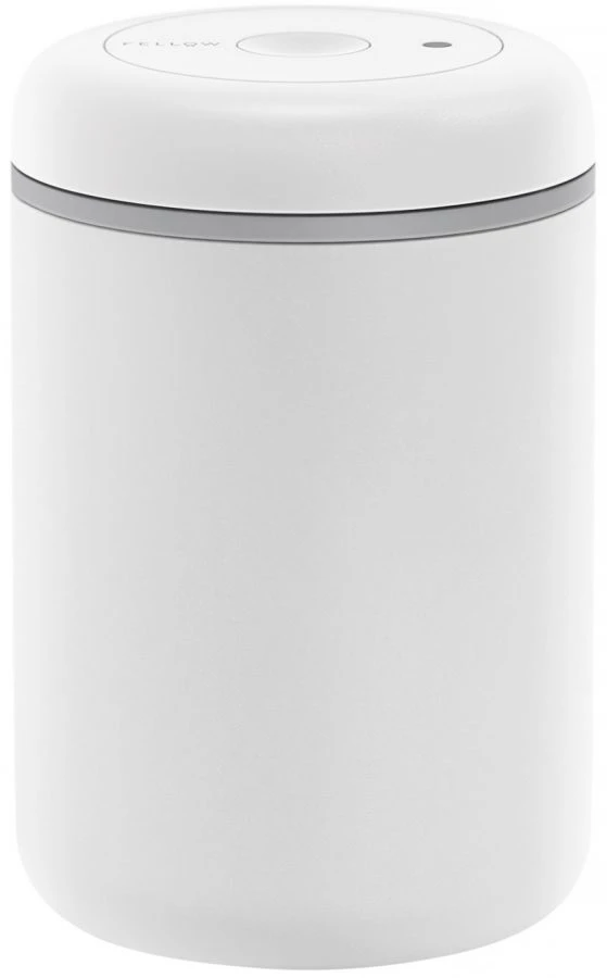 Fellow Atmos Vacuum Canister For Coffee Beans, Matte White Steel 3 Fellow Atmos Vacuum Canister For Coffee Beans, Matte White Steel