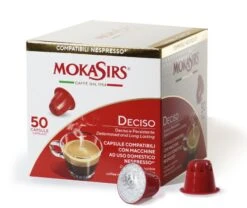 MokaSirs Deciso Nespresso Compatible Coffee Capsules - 50 Pcs