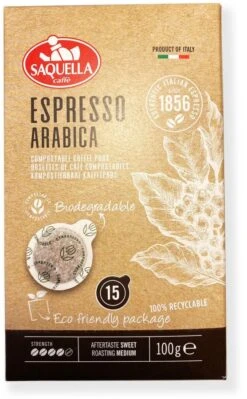 Saquella Espresso 100 % Arabica Espresso Pods