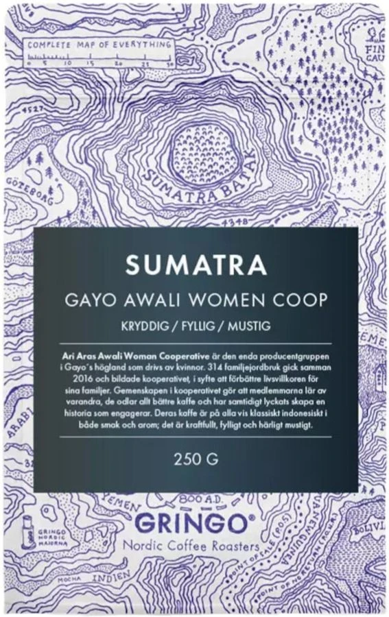 Gringo Nordic Sumatra Gayo Awali Women Coop 250 G Coffee Beans 3 Gringo Nordic Sumatra Gayo Awali Women Coop 250 G Coffee Beans