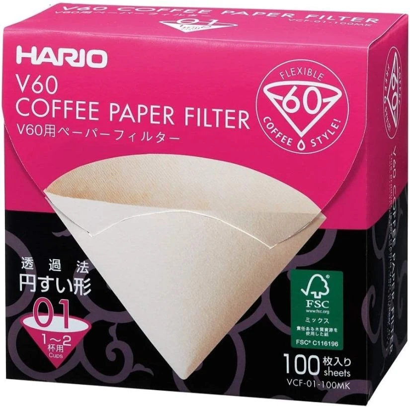 Hario V60 Misarashi Size 01 Brown Coffee Paper Filters 3 Hario V60 Misarashi Size 01 Brown Coffee Paper Filters