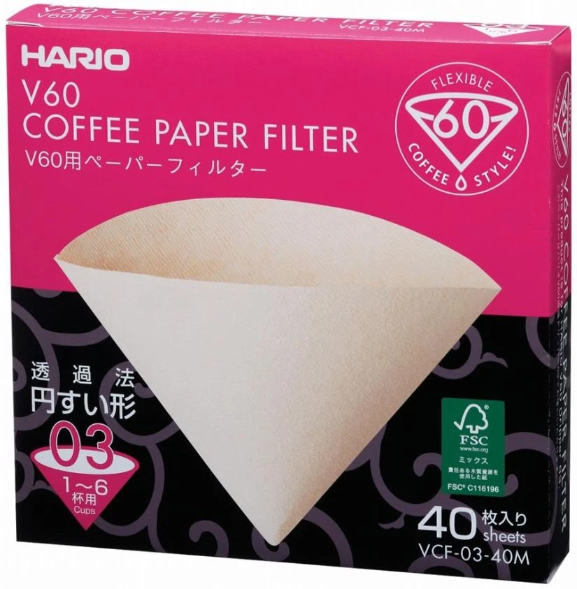 Hario V60 Misarashi Size 03 Brown Coffee Paper Filters 40 Pcs Box 3 Hario V60 Misarashi Size 03 Brown Coffee Paper Filters 40 Pcs Box