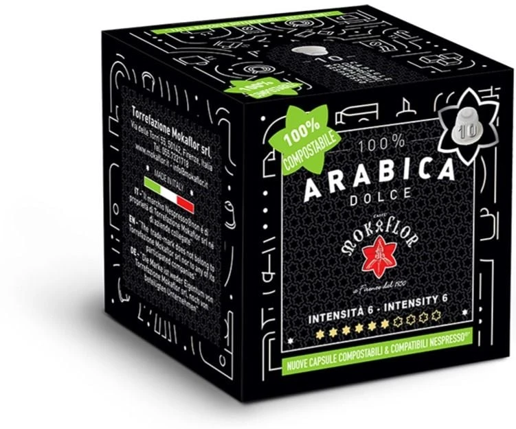 Mokaflor 100 % Arabica Dolce Nespresso Compatible Coffee Capsules 10 Pcs 3 Mokaflor 100 % Arabica Dolce Nespresso Compatible Coffee Capsules 10 Pcs
