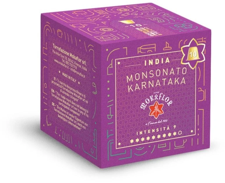 Mokaflor India Monsonato Karnataka Nespresso Compatible Coffee Capsules 10 Pcs 3 Mokaflor India Monsonato Karnataka Nespresso Compatible Coffee Capsules 10 Pcs