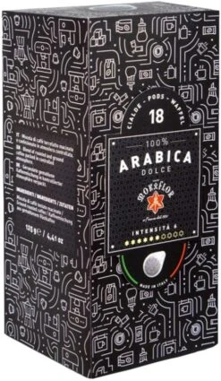 Mokaflor 100 % Dolce Arabica E.S.E. Espresso Pods 18 Pcs
