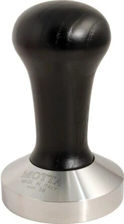 Motta Tamper 58 Mm With Wooden Handle, Black