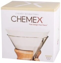 Chemex Pre-folded Circles Paper Coffee Filters For 6, 8 And 10 Cup Coffeemaker, 100 Pcs