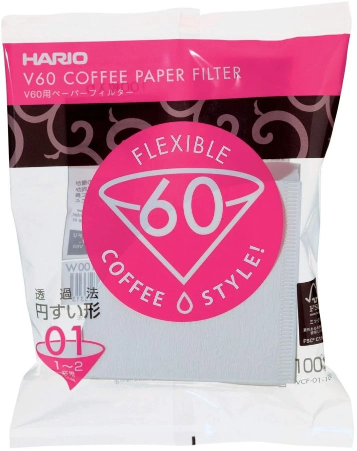 Hario V60 Size 01 Coffee Paper Filters 100 Pcs 3 Hario V60 Size 01 Coffee Paper Filters 100 Pcs