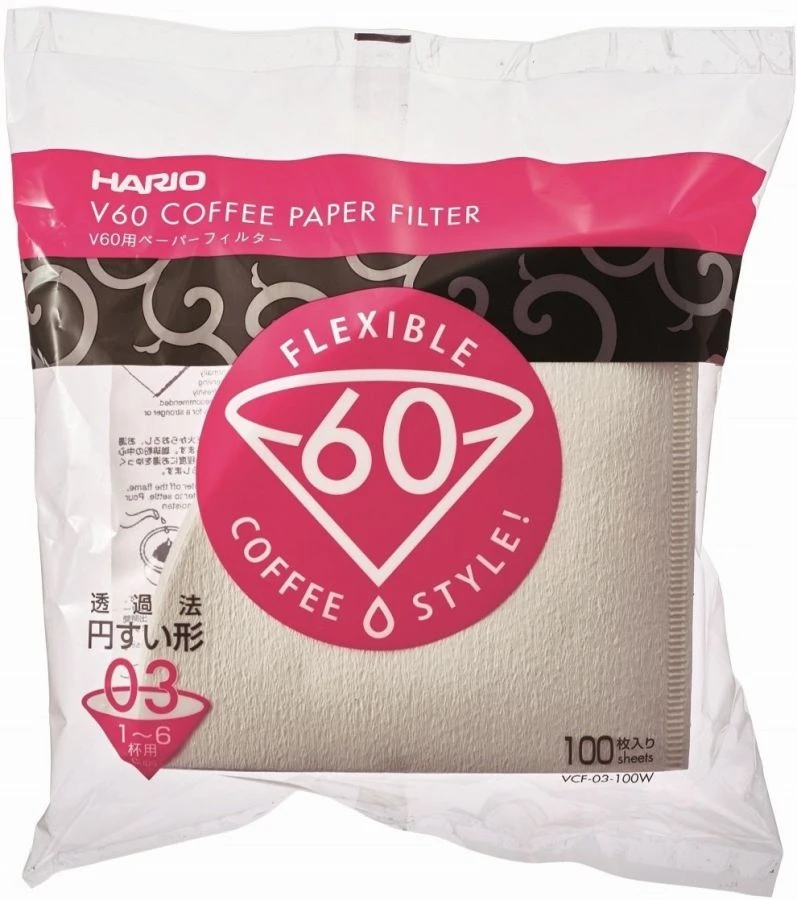 Hario V60 Size 03 Coffee Paper Filters 100 Pcs 3 Hario V60 Size 03 Coffee Paper Filters 100 Pcs
