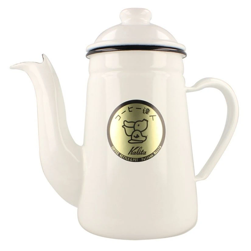 Kalita Pelican Pot Enamel Kettle 1.0 L, White 3 Kalita Pelican Pot Enamel Kettle 1.0 L, White