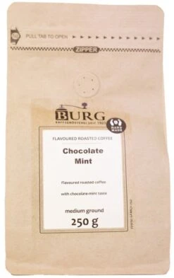 Burg Flavoured Coffee, Chocolate Mint 250 G Ground