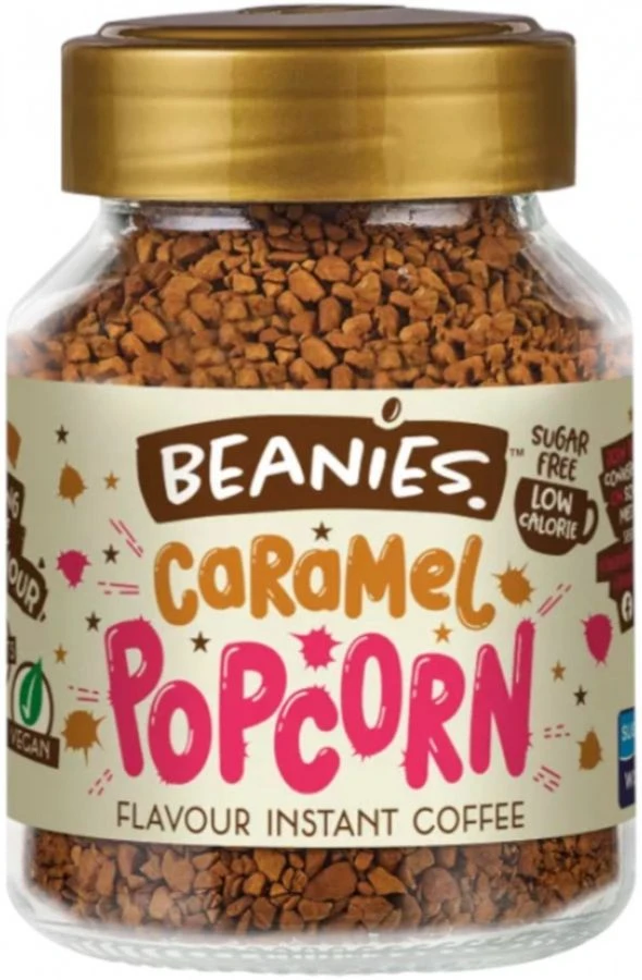 Beanies Caramel Popcorn Flavoured Instant Coffee 50 G 3 Beanies Caramel Popcorn Flavoured Instant Coffee 50 G