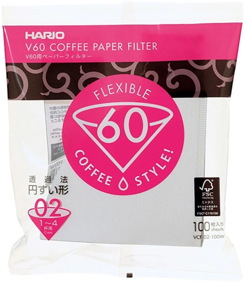 Hario V60 Size 02 Coffee Paper Filters, 100 Pcs 3 Hario V60 Size 02 Coffee Paper Filters, 100 Pcs