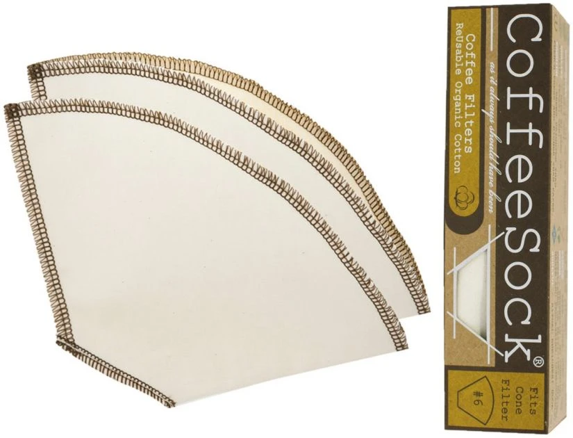 CoffeeSock Drip #6 Cone Coffee Filters, 2 Pcs 3 CoffeeSock Drip #6 Cone Coffee Filters, 2 Pcs