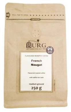 Burg Flavoured Coffee, French Nougat 250 G Ground