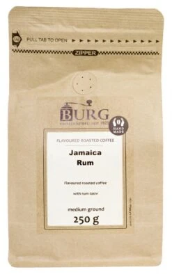 Burg Flavoured Coffee, Jamaica Rum 250 G Ground