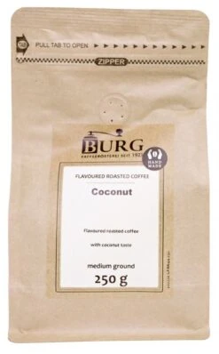 Burg Flavoured Coffee, Coconut 250 G Ground