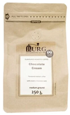 Burg Flavoured Coffee, Chocolate Cream 250 G Ground