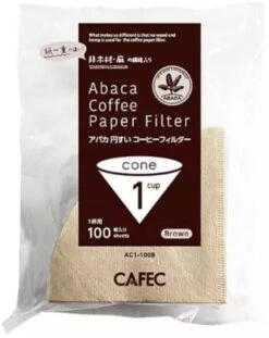 CAFEC ABACA Cone-Shaped Filter Paper 1 Cup