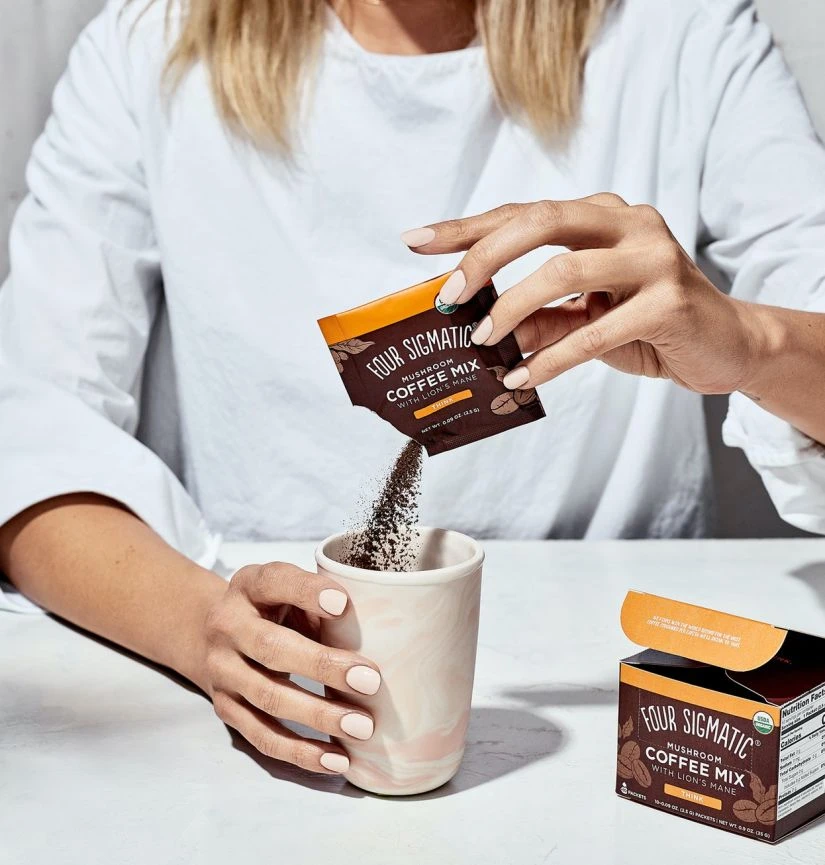 Four Sigmatic Mushroom Coffee Latte Mix With Lion's Mane, 10 Packets 4 Four Sigmatic Mushroom Coffee Latte Mix With Lion's Mane, 10 Packets - Image 2
