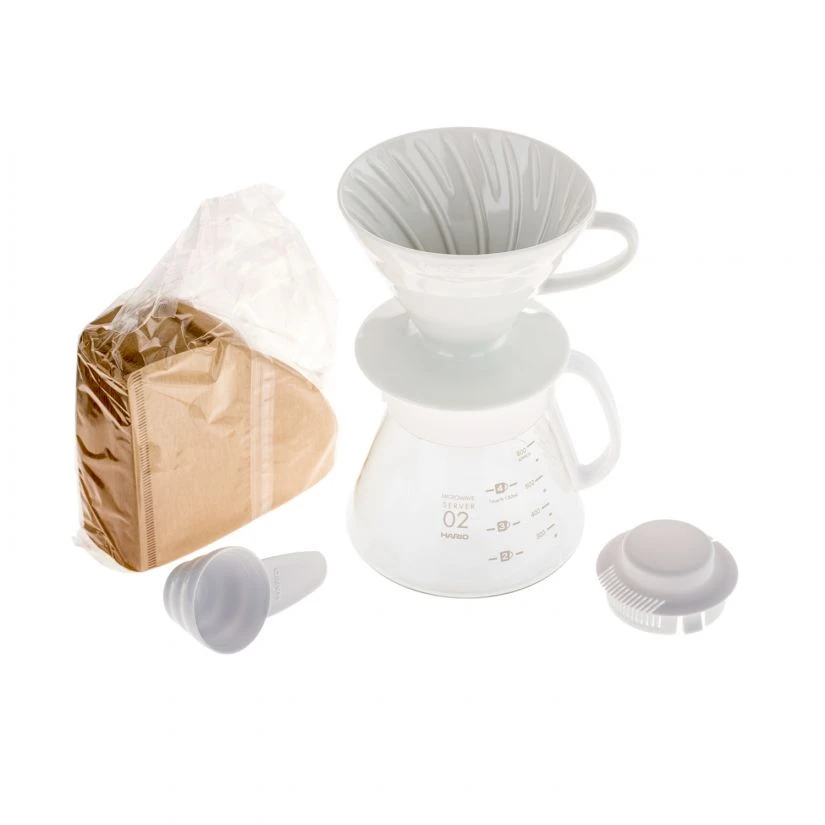 Hario V60-02 Ceramic Dripper Set 600 Ml, White 4 Hario V60-02 Ceramic Dripper Set 600 Ml, White - Image 2