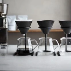 Kinto SCS-S04 Brewer Stand Set 4 Kuppia, Steel -Coffee Supply Store kinto scs s04 brewer stand set 3441