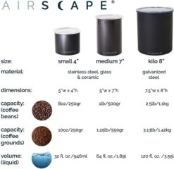 Planetary Design Airscape® Ceramic Storage Canister, Slate -Coffee Supply Store planetary design airscape ceramic slate 3933 1