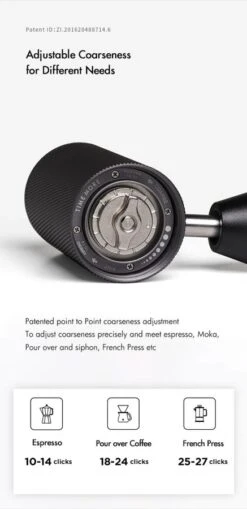 Timemore Chestnut C2 Foldable Manual Coffee Grinder, Black 13 Timemore Chestnut C2 Foldable Manual Coffee Grinder, Black -Coffee Supply Store timemore chestnut c2 foldable coffee grinder 8386