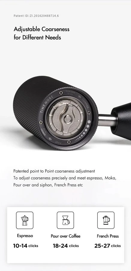 Timemore Chestnut C2 Foldable Manual Coffee Grinder, Black 8 Timemore Chestnut C2 Foldable Manual Coffee Grinder, Black - Image 6