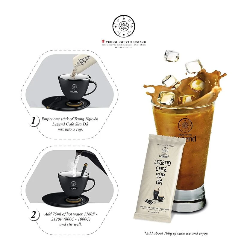 Trung Nguyen Legend 3-in-1 Café SUA DA Instant Coffee, 9-Pack 5 Trung Nguyen Legend 3-in-1 Café SUA DA Instant Coffee, 9-Pack - Image 3